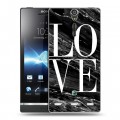 Дизайнерский пластиковый чехол для Sony Xperia S Мраморные тренды