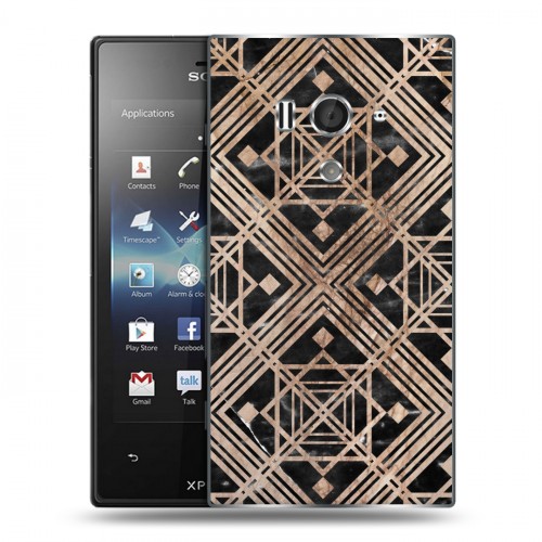 Дизайнерский пластиковый чехол для Sony Xperia acro S Геометрический мрамор