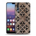 Дизайнерский силиконовый с усиленными углами чехол для Huawei P20 Pro Геометрический мрамор