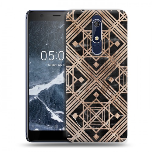 Дизайнерский пластиковый чехол для Nokia 5.1 Геометрический мрамор