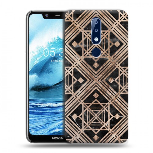 Дизайнерский пластиковый чехол для Nokia 5.1 Plus Геометрический мрамор