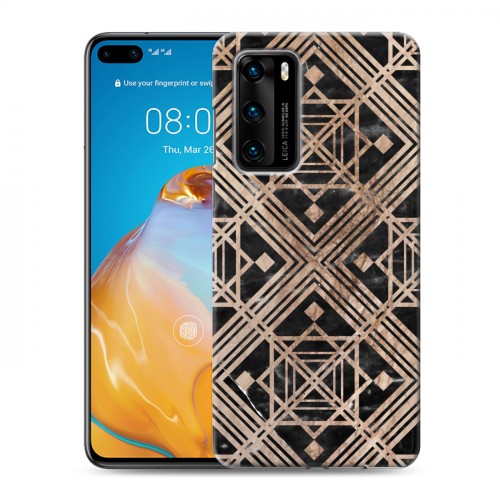 Дизайнерский пластиковый чехол для Huawei P40 Геометрический мрамор