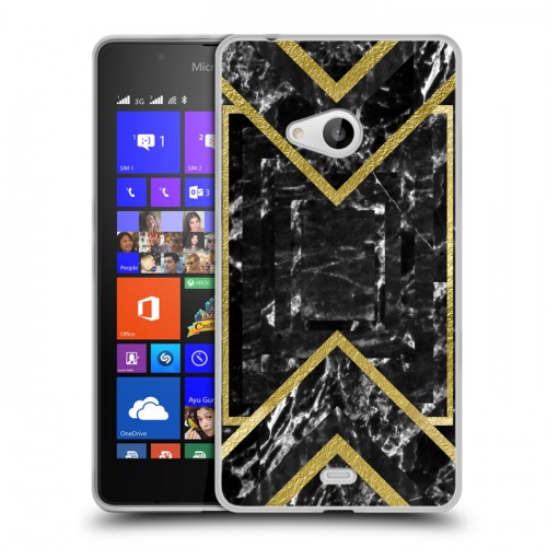 Дизайнерский пластиковый чехол для Microsoft Lumia 540 Геометрический мрамор