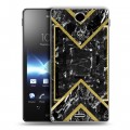 Дизайнерский пластиковый чехол для Sony Xperia TX Геометрический мрамор