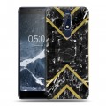 Дизайнерский пластиковый чехол для Nokia 5.1 Геометрический мрамор