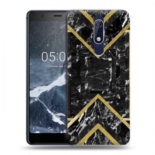 Дизайнерский пластиковый чехол для Nokia 5.1 Геометрический мрамор