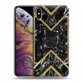 Дизайнерский силиконовый чехол для Iphone Xs Max Геометрический мрамор