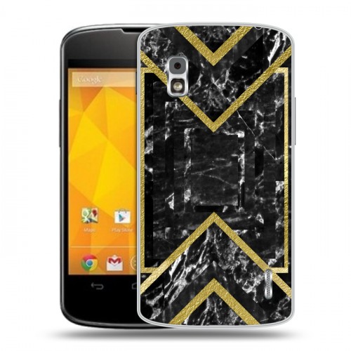 Дизайнерский пластиковый чехол для LG Google Nexus 4 Геометрический мрамор