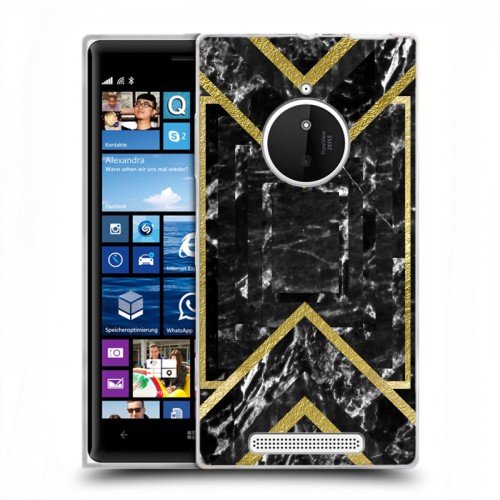 Дизайнерский пластиковый чехол для Nokia Lumia 830 Геометрический мрамор
