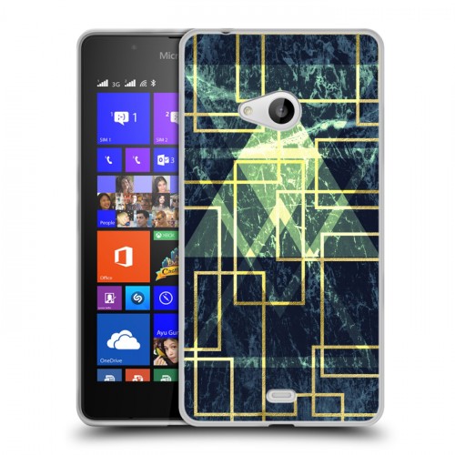 Дизайнерский пластиковый чехол для Microsoft Lumia 540 Геометрический мрамор