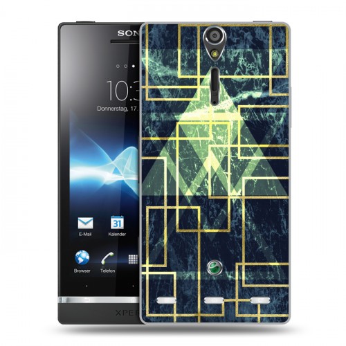 Дизайнерский пластиковый чехол для Sony Xperia S Геометрический мрамор