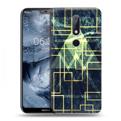 Дизайнерский пластиковый чехол для Nokia 6.1 Plus Геометрический мрамор