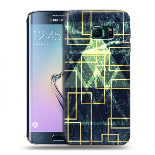 Дизайнерский пластиковый чехол для Samsung Galaxy S6 Edge Геометрический мрамор