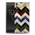 Дизайнерский пластиковый чехол для Sony Xperia XZs Геометрический мрамор