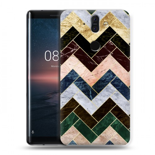 Дизайнерский силиконовый чехол для Nokia 8 Sirocco Геометрический мрамор