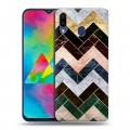 Дизайнерский пластиковый чехол для Samsung Galaxy M20 Геометрический мрамор