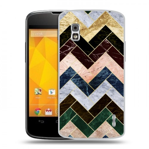 Дизайнерский пластиковый чехол для LG Google Nexus 4 Геометрический мрамор