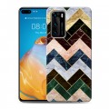 Дизайнерский силиконовый с усиленными углами чехол для Huawei P40 Геометрический мрамор