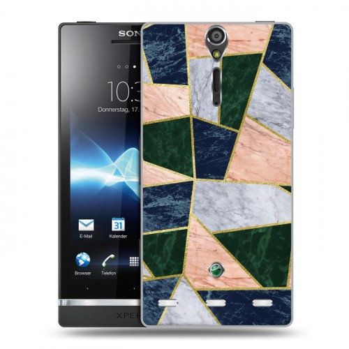 Дизайнерский пластиковый чехол для Sony Xperia S Геометрический мрамор