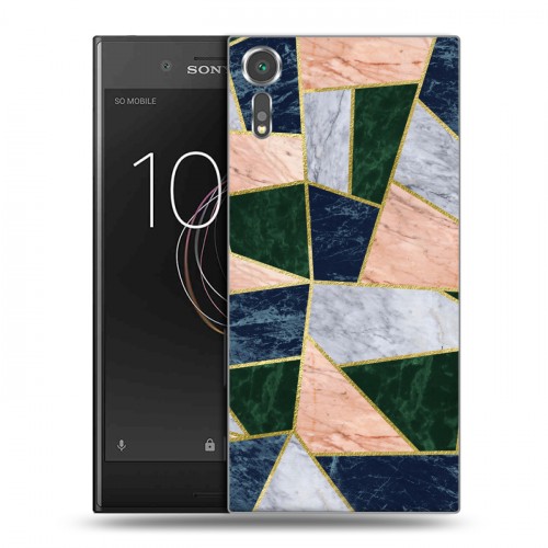 Дизайнерский пластиковый чехол для Sony Xperia XZs Геометрический мрамор