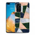 Дизайнерский силиконовый с усиленными углами чехол для Huawei P40 Геометрический мрамор