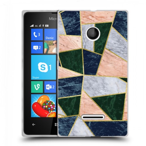 Дизайнерский пластиковый чехол для Microsoft Lumia 435 Геометрический мрамор