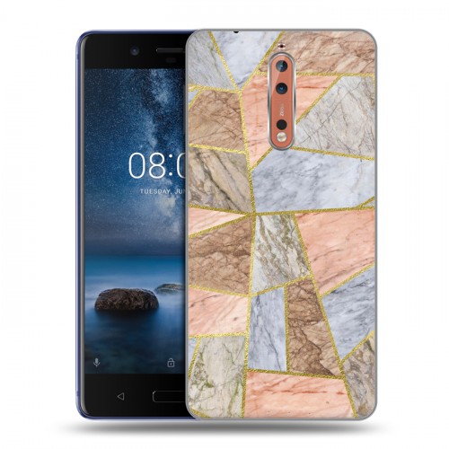 Дизайнерский пластиковый чехол для Nokia 8 Геометрический мрамор