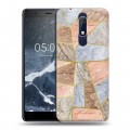 Дизайнерский пластиковый чехол для Nokia 5.1 Геометрический мрамор