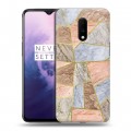 Дизайнерский пластиковый чехол для OnePlus 7 Геометрический мрамор