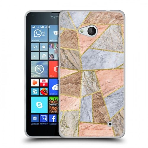 Дизайнерский пластиковый чехол для Microsoft Lumia 640 Геометрический мрамор