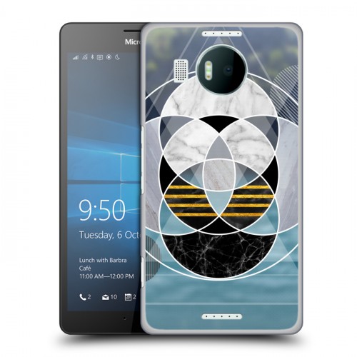 Дизайнерский пластиковый чехол для Microsoft Lumia 950 XL Геометрический мрамор