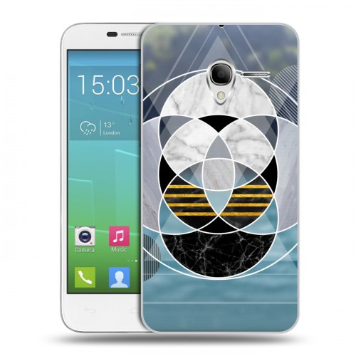 Дизайнерский силиконовый чехол для Alcatel One Touch POP 3 5 Геометрический мрамор