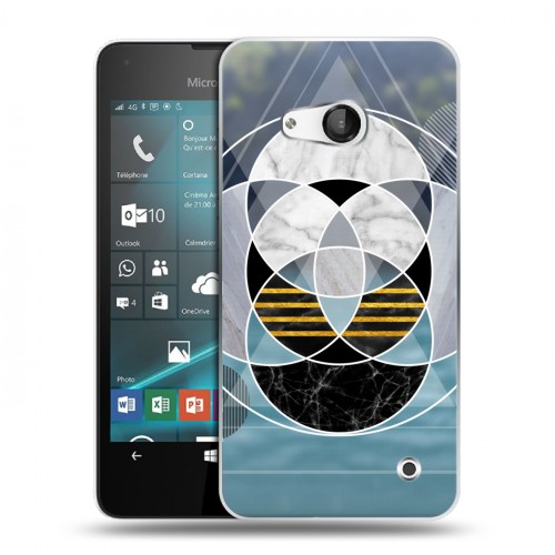 Дизайнерский пластиковый чехол для Microsoft Lumia 550 Геометрический мрамор