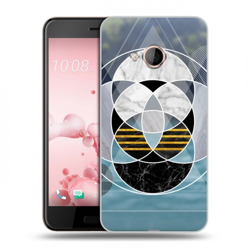 Дизайнерский пластиковый чехол для HTC U Play Геометрический мрамор