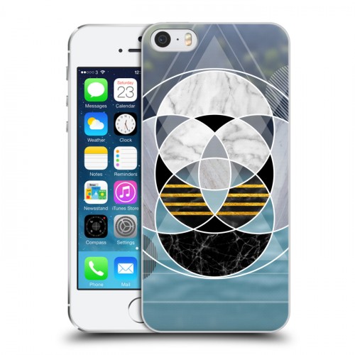 Дизайнерский пластиковый чехол для Iphone 5s Геометрический мрамор