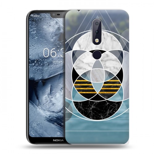 Дизайнерский пластиковый чехол для Nokia 6.1 Plus Геометрический мрамор