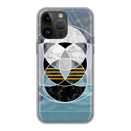 Дизайнерский силиконовый чехол для Iphone 14 Pro Max Геометрический мрамор