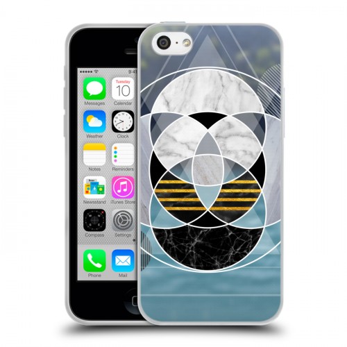 Дизайнерский пластиковый чехол для Iphone 5c Геометрический мрамор