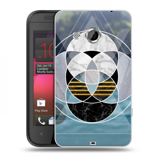Дизайнерский пластиковый чехол для HTC Desire 200 Геометрический мрамор