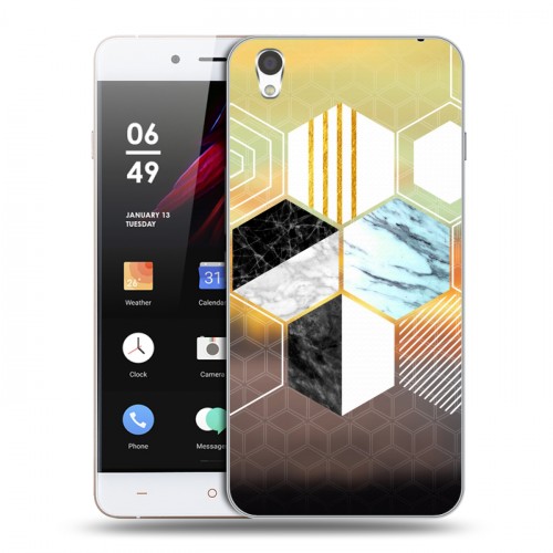 Дизайнерский пластиковый чехол для OnePlus X Геометрический мрамор