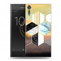 Дизайнерский пластиковый чехол для Sony Xperia XZs Геометрический мрамор