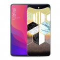 Дизайнерский силиконовый чехол для OPPO Find X Геометрический мрамор