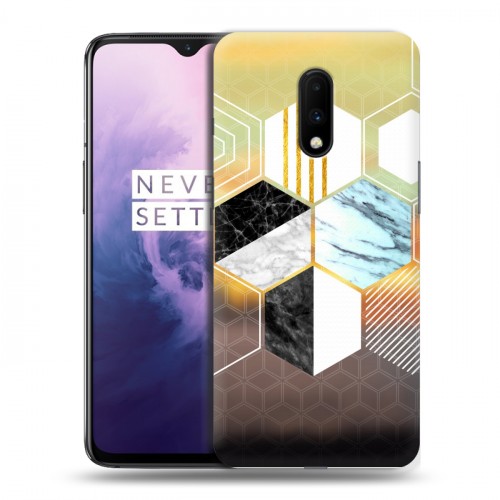 Дизайнерский пластиковый чехол для OnePlus 7 Геометрический мрамор