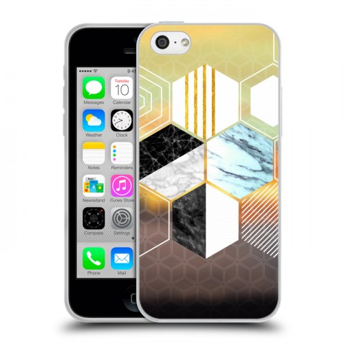 Дизайнерский пластиковый чехол для Iphone 5c Геометрический мрамор