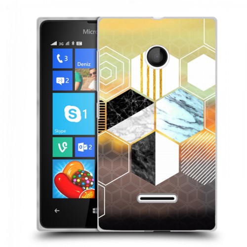 Дизайнерский пластиковый чехол для Microsoft Lumia 435 Геометрический мрамор