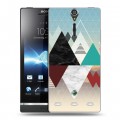 Дизайнерский пластиковый чехол для Sony Xperia S Геометрический мрамор