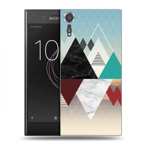 Дизайнерский пластиковый чехол для Sony Xperia XZs Геометрический мрамор