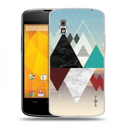 Дизайнерский пластиковый чехол для LG Google Nexus 4 Геометрический мрамор