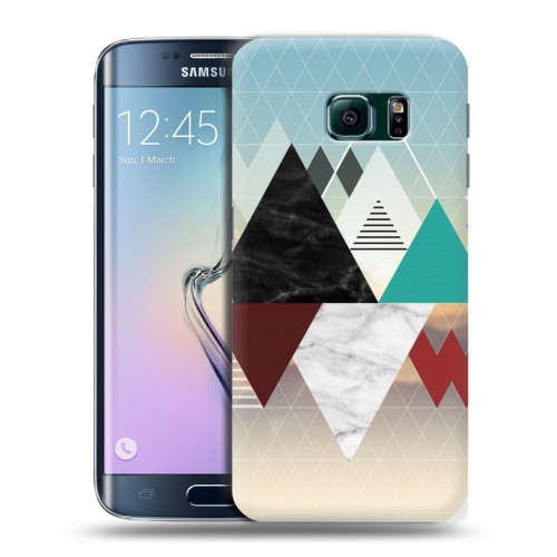 Дизайнерский силиконовый чехол для Samsung Galaxy S6 Edge Геометрический мрамор