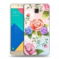 Дизайнерский силиконовый чехол для Samsung Galaxy A9 Романтик цветы